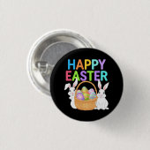 Happy Osterfest 2025 Eier Bunny Niedlich Rabbit Button (Vorne & Hinten)