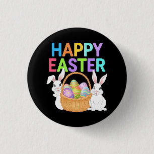 Happy Osterfest 2025 Eier Bunny Niedlich Rabbit Button