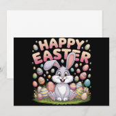Happy Osterfest 2025 Eier Bunny Niedlich Rabbit Einladung (Vorne/Hinten)