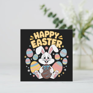 Happy Osterfest 2025 Eier Bunny Niedlich Rabbit Einladung