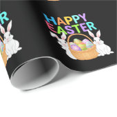 Happy Osterfest 2025 Eier Bunny Niedlich Rabbit Geschenkpapier (Rolleneckpunkt)