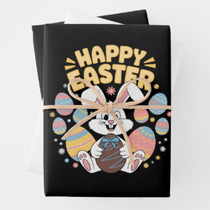 Happy Osterfest 2025 Eier Bunny Niedlich Rabbit Geschenkpapier Set