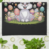 Happy Osterfest 2025 Eier Bunny Niedlich Rabbit Geschirrtuch (Gefaltet)
