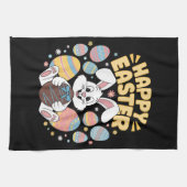 Happy Osterfest 2025 Eier Bunny Niedlich Rabbit Geschirrtuch (Horizontal)