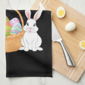 Happy Osterfest 2025 Eier Bunny Niedlich Rabbit Geschirrtuch (Viertel Falte)