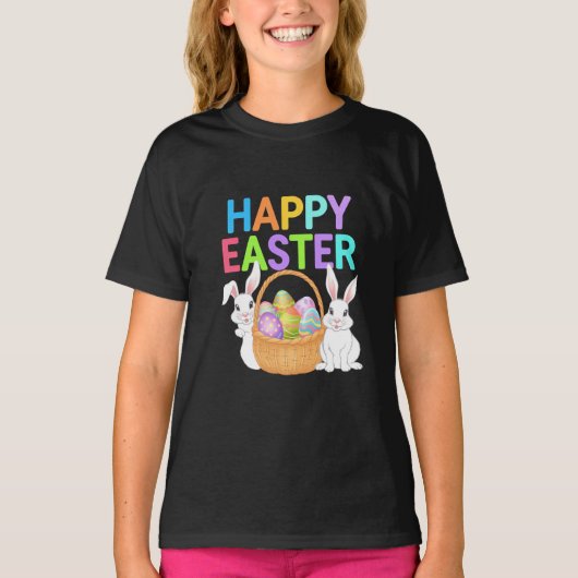 Happy Osterfest 2025 Eier Bunny Niedlich Rabbit T-Shirt (Vorderseite)