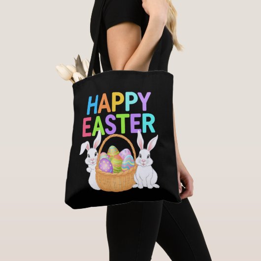 Happy Osterfest 2025 Eier Bunny Niedlich Rabbit Tasche (Von Nahem)