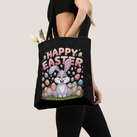 Happy Osterfest 2025 Eier Bunny Niedlich Rabbit Tasche (Von Nahem)