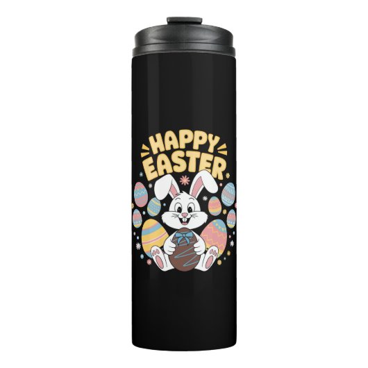 Happy Osterfest 2025 Eier Bunny Niedlich Rabbit Thermosbecher (Vorderseite)
