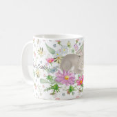 Happy Osterfest niedliche Hasen und Blume Kaffeetasse (Vorderseite Links)