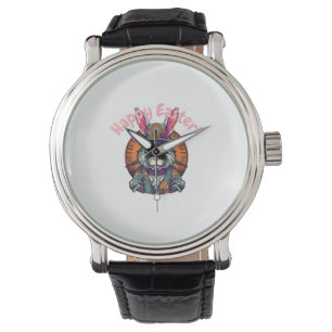 Happy Osterfest Niedlicher Cartoon Ostern Bunny Du Armbanduhr