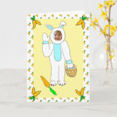 Happy Osterfest Personalisiertes Foto Ostern Bunny Karte (Gelbe Blume)