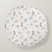 Happy Osterfest Sonnige Wildblumen Niedlich Kinder Rundes Kissen (Rückseite)