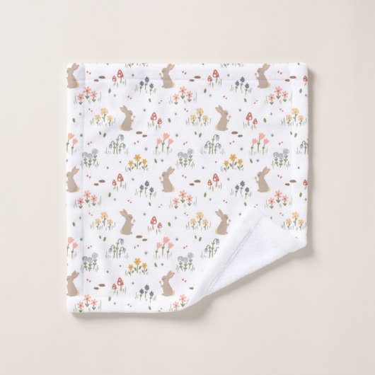 Happy Osterfest Sonnige Wildblumen Niedlich Kinder Waschlappen (Waschlappen)