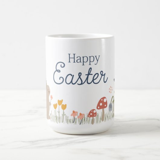 Happy Osterfest Sonnige Wildblumen Niedlich Urlaub Kaffeetasse (Mittel)