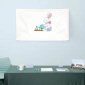 Happy Ostergartenkaninchen feiern Eas Banner (Messeveranstaltung)