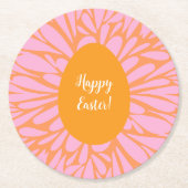 Happy Ostergebirge Osterbrot Runder Pappuntersetzer (Vorderseite)