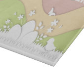 Happy Osterküken und Eierpastellfarben Schneidebrett (Ecke)