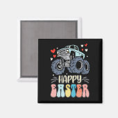 Happy Ostermonster Truck Bunny Rabbit Eggs Magnet (Vorderseite/Rückseite)