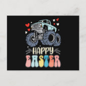 Happy Ostermonster Truck Bunny Rabbit Eggs Postkarte (Vorderseite)