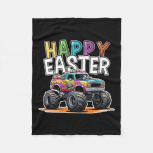 Happy Ostermonster Truck Ostereier Jäger Fleecedecke