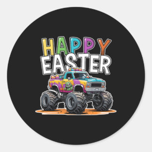 Happy Ostermonster Truck Ostereier Jäger Runder Aufkleber