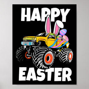 Happy Ostermonster Truck Ostereier Kleinkind Kind  Poster