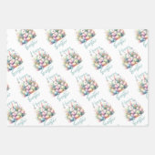 Happy Osterpastel Ostern Bunny Egg Aquarell Geschenkpapier Set (Vorderseite 3)