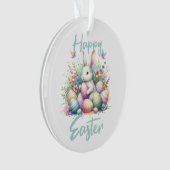 Happy Osterpastel Ostern Bunny Egg Aquarell Ornament (Vorderseite)