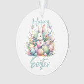 Happy Osterpastel Ostern Bunny Egg Aquarell Ornament (Vorderseite)