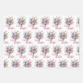 Happy Osterpastellrosa Frühlingsbukett Blume Geschenkpapier Set (Vorderseite 2)