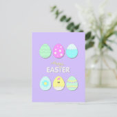 Happy Osterprint mit niedlichen Ostereiern Feiertagspostkarte (Stehend Vorderseite)