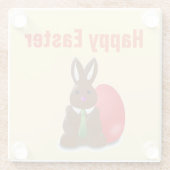 Happy Osterschokoladenhase Glasuntersetzer (Rückseite)