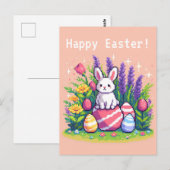 Happy Ostersonne 8 Bit Pixelart Postkarte (Vorne/Hinten)