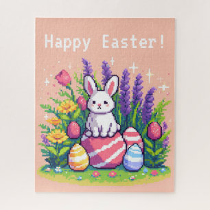 Happy Ostersonne 8 Bit Pixelart Puzzle
