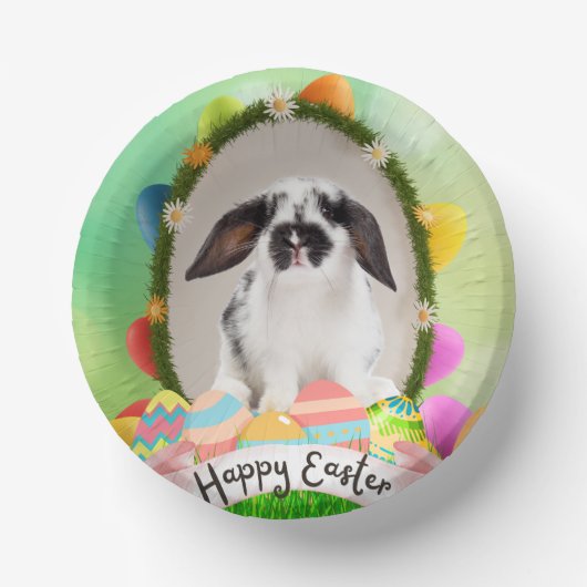 Happy Ostersonne, Eierdesign Pappteller (Vorderseite)