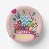 Happy Ostersonne, Eierdesign Pappteller (Vorderseite)