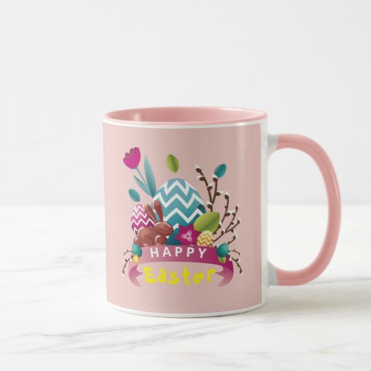 Happy Ostersonne, Eierdesign Tasse (Rechts)