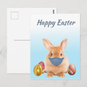 Happy Ostersonne im Gesicht Maske Postkarte (Vorne/Hinten)