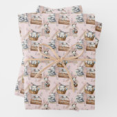 Happy Ostersonne in einem Korbweidenpapier Geschenkpapier Set (Beispiel)