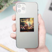 Happy Ostersonne mit Ostereiern Aufkleber (Telefon)