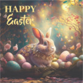 Happy Ostersonne mit Ostereiern Aufkleber (Vorderseite)