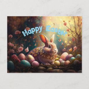 Happy Ostersonne mit Ostereiern Feiertagspostkarte