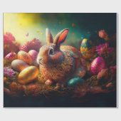 Happy Ostersonne mit Ostereiern Geschenkpapier (Flach)