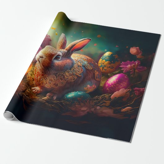 Happy Ostersonne mit Ostereiern Geschenkpapier (Ungerollt)