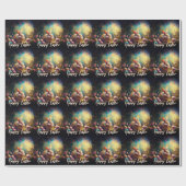 Happy Ostersonne mit Ostereiern Geschenkpapier (Flach)