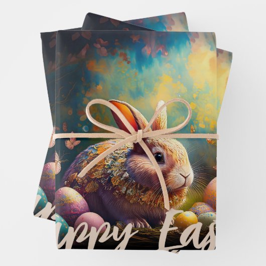 Happy Ostersonne mit Ostereiern Geschenkpapier Set (Beispiel)