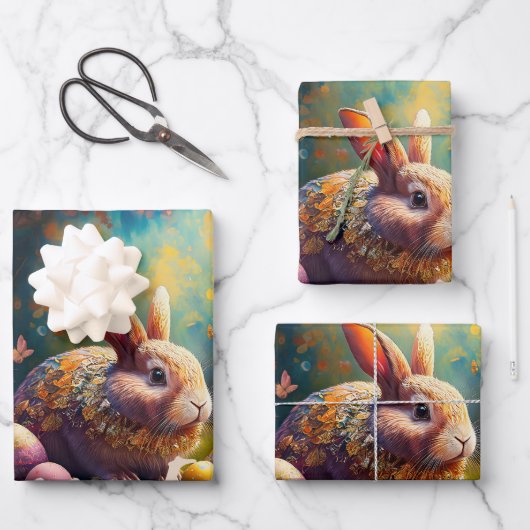 Happy Ostersonne mit Ostereiern Geschenkpapier Set (Vorderseite)