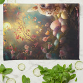 Happy Ostersonne mit Ostereiern Geschirrtuch (Gefaltet)