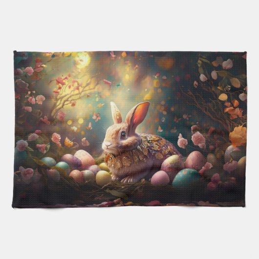 Happy Ostersonne mit Ostereiern Geschirrtuch (Horizontal)